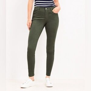 Loft Green Sateen Skinny Legging Pants
